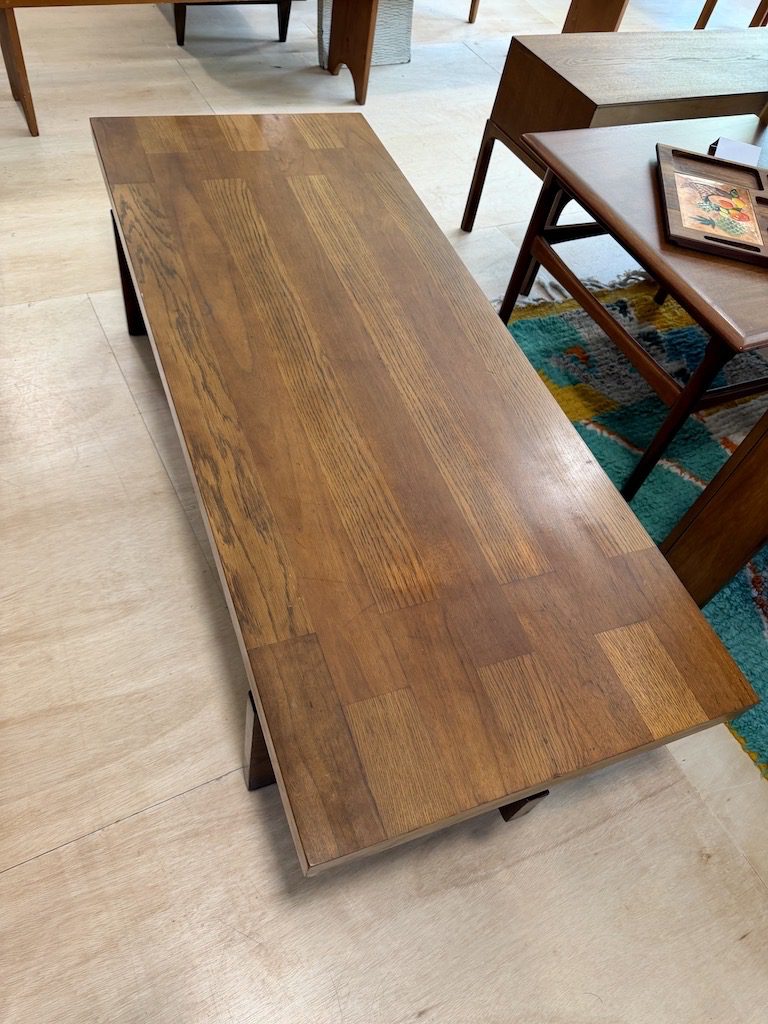 Brutalist Wooden Bench / Coffee Table by Lane - Image 2