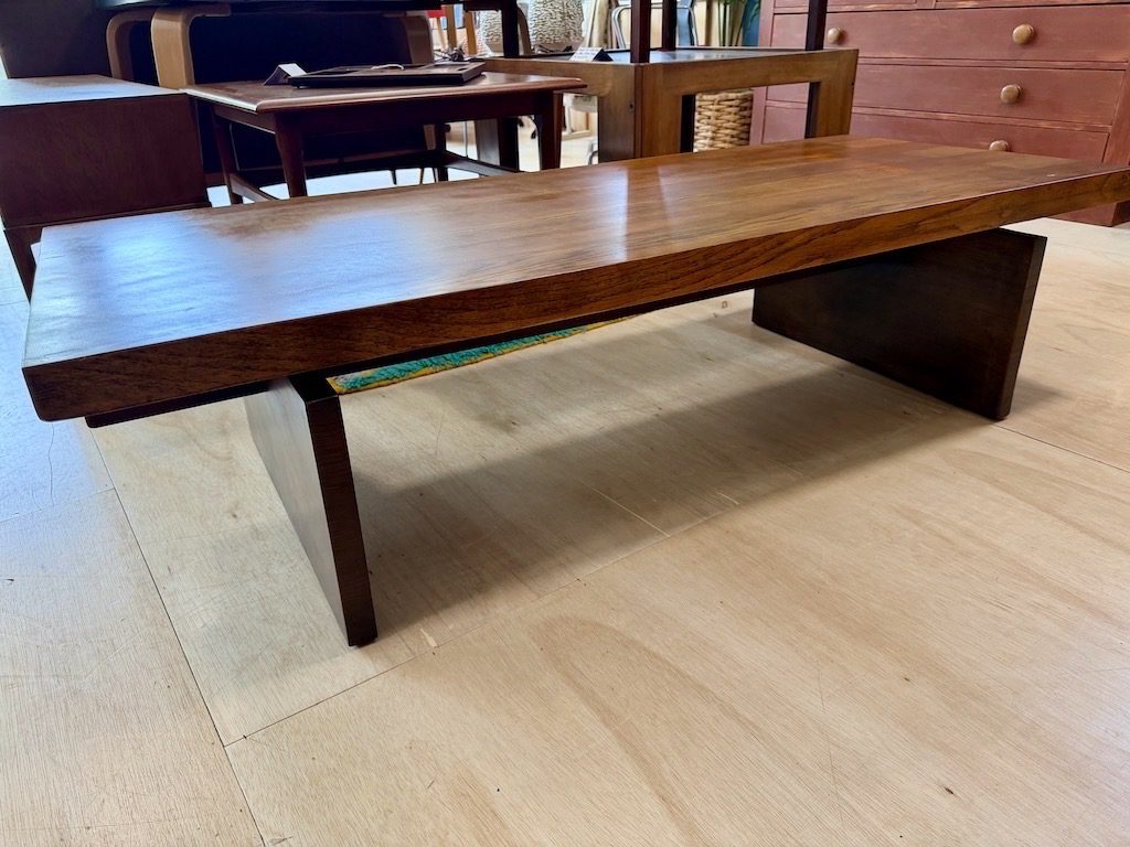 Brutalist Wooden Bench / Coffee Table by Lane - Image 10