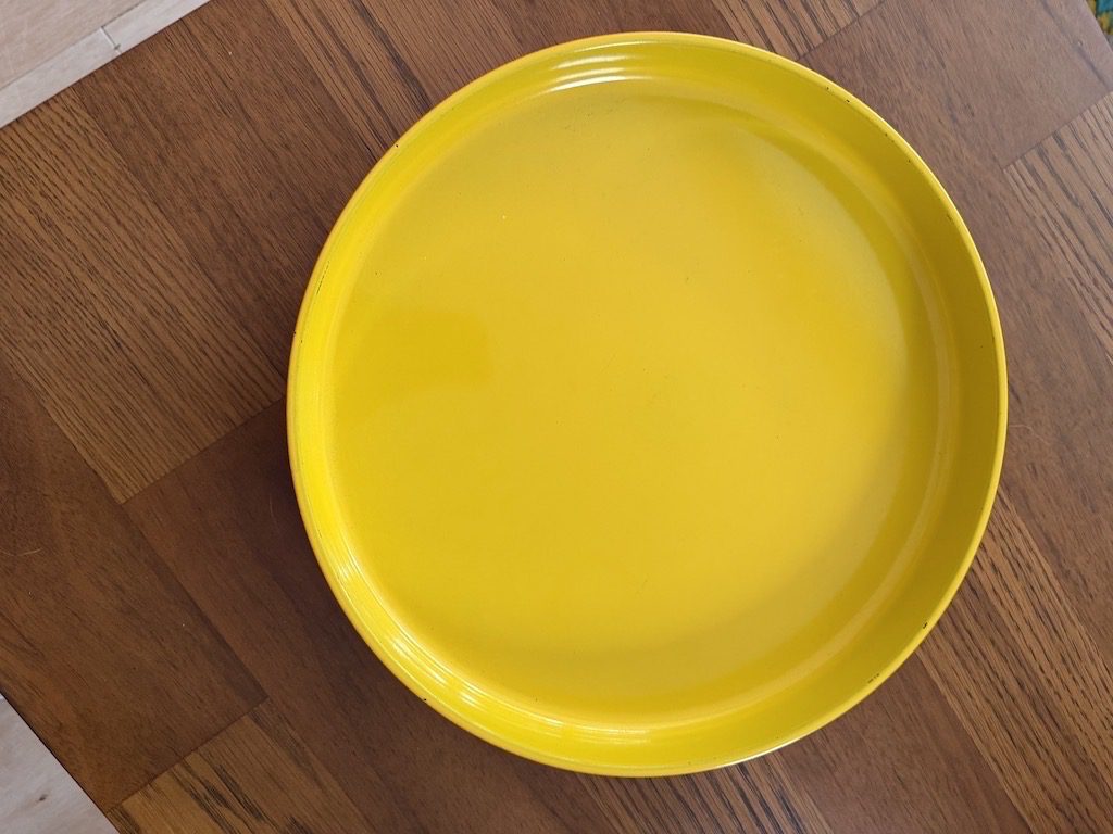 Rare Georges Briard Lacquered Wood Tray-Orange/Yellow - Image 4