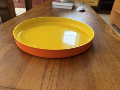 Rare Georges Briard Lacquered Wood Tray-Orange/Yellow