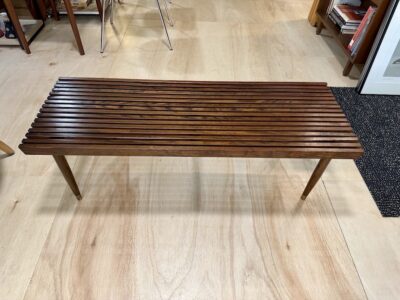 Mid Century Solid Wood Slat Bench/Coffee Table