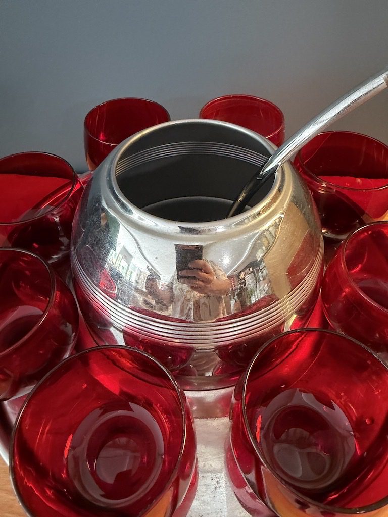 Art Deco "Saturn" Punch Bowl Set by Lehman Brothers - Image 4