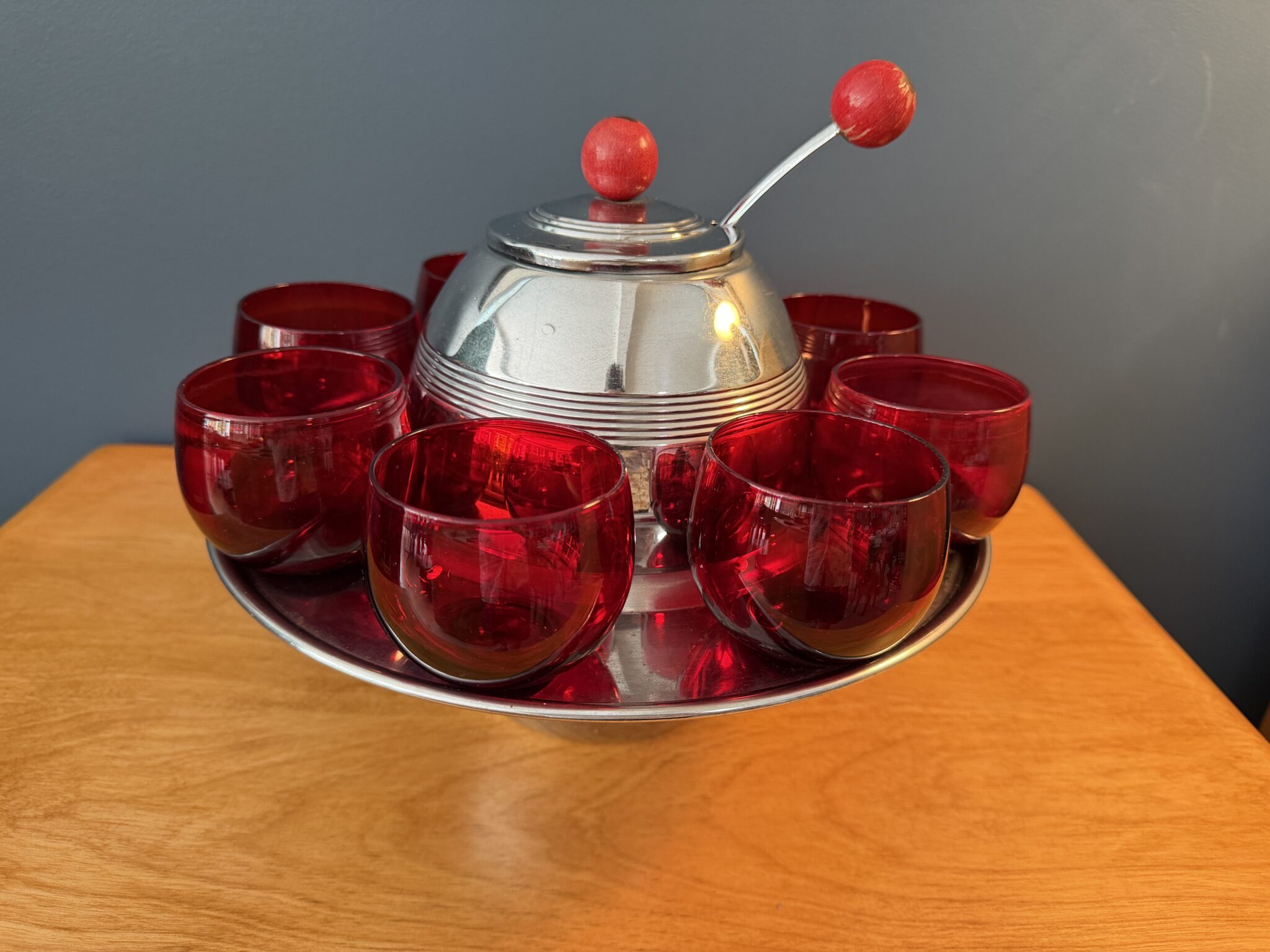 Art Deco "Saturn" Punch Bowl Set by Lehman Brothers - Image 2