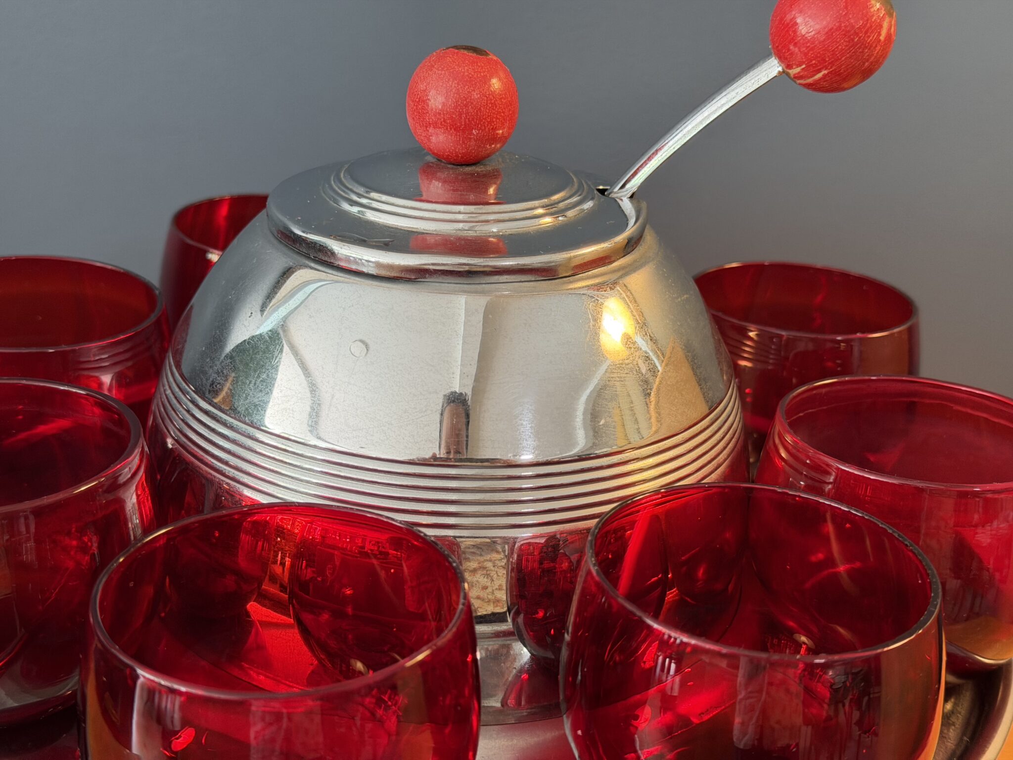 Art Deco "Saturn" Punch Bowl Set by Lehman Brothers - Image 9