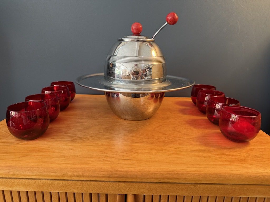 Art Deco "Saturn" Punch Bowl Set by Lehman Brothers - Image 10