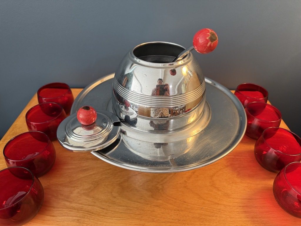 Art Deco "Saturn" Punch Bowl Set by Lehman Brothers - Image 11