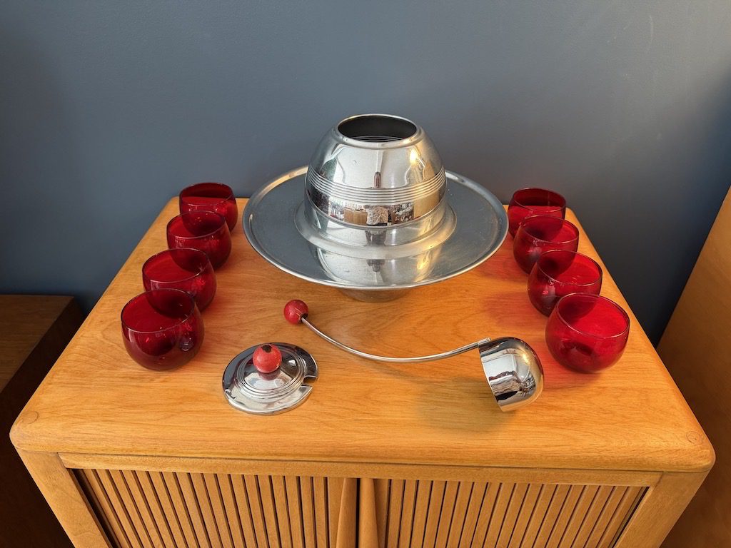Art Deco "Saturn" Punch Bowl Set by Lehman Brothers - Image 12