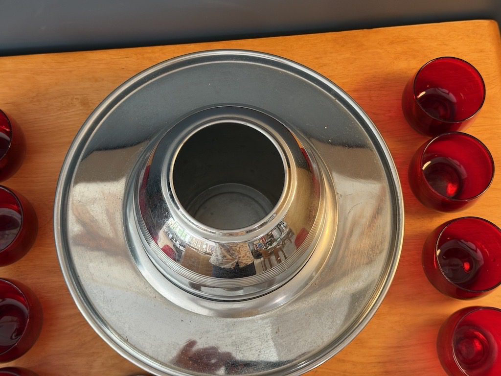 Art Deco "Saturn" Punch Bowl Set by Lehman Brothers - Image 13