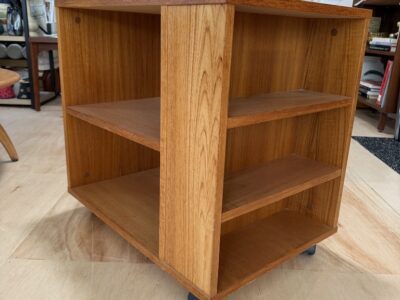 Danish Teak Rolling Stand w/ Shelving