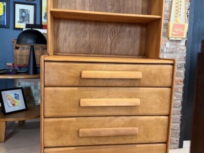 Early Heywood Wakefield Desk/Chest w/ bookcase top