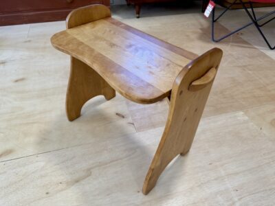 Solid Maple 1940s Vanity Bench / Side Table